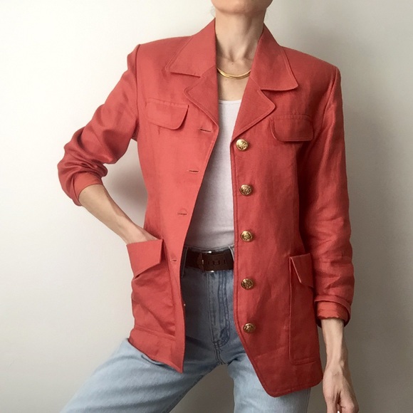 Vintage Italian Coral Blazer - Picture 1 of 12